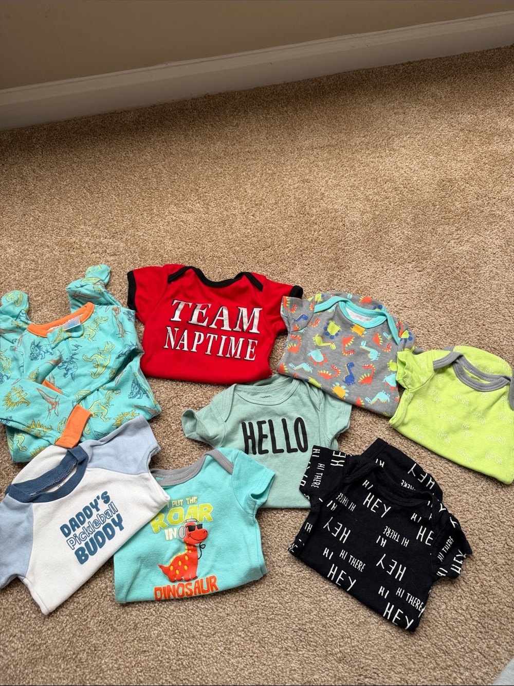 Bundle Of 8 Baby Boy Onesies size 3-6 Months